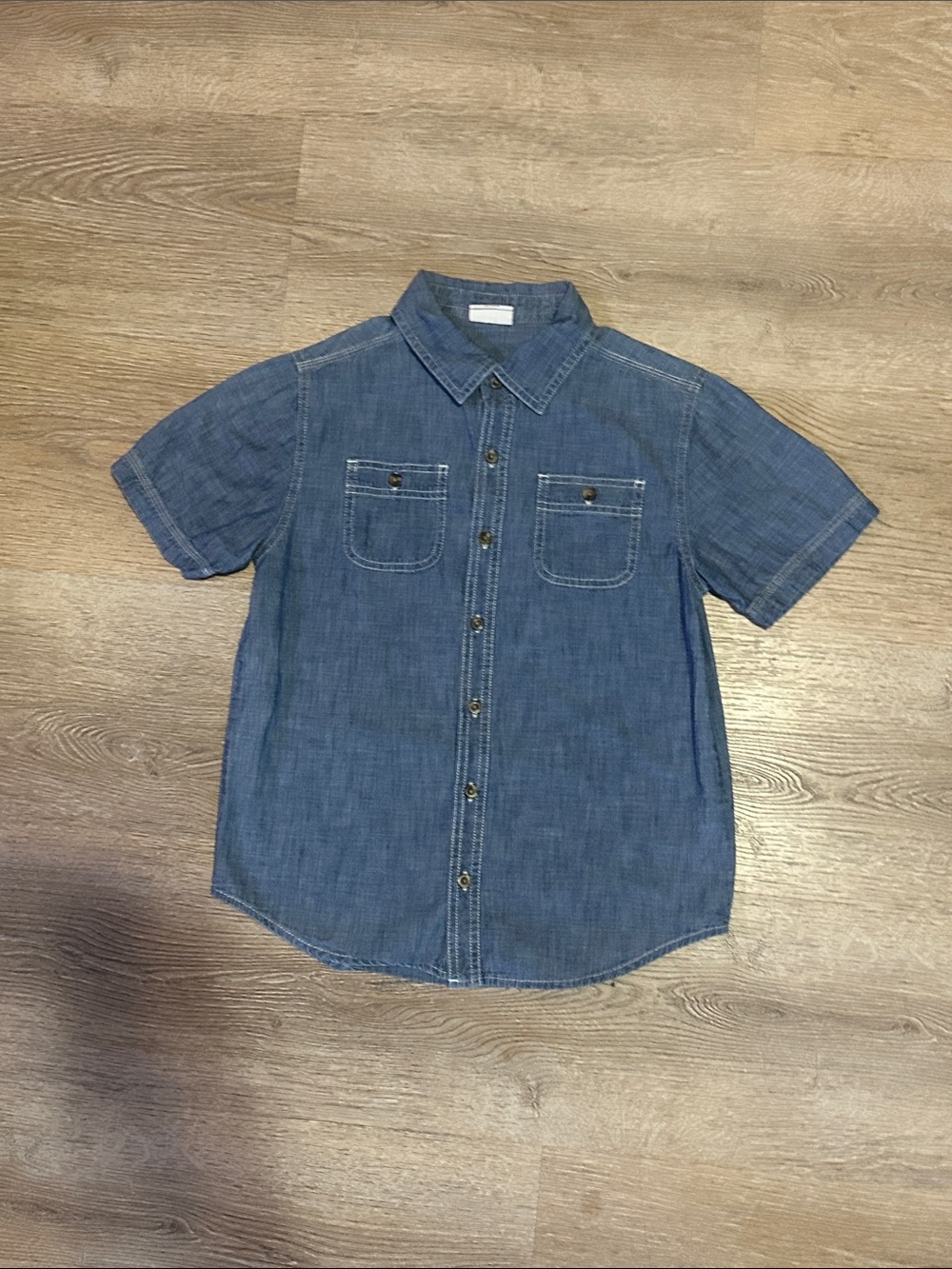 Crazy 8 Short-Sleeve Denim Button-Down Shirt - Blue